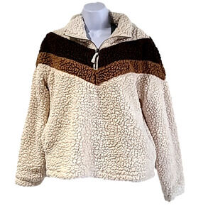TXS Cozy Cream Sherpa Sweater Size S